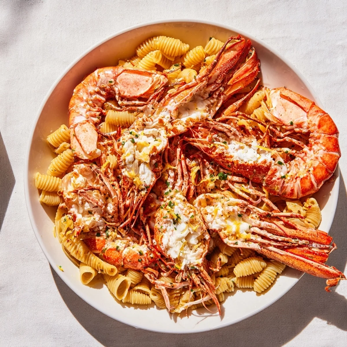 Light & Bright Lemon Herb Shrimp Scampi, a glistening plate of shrimp with vibrant herbs and pasta.