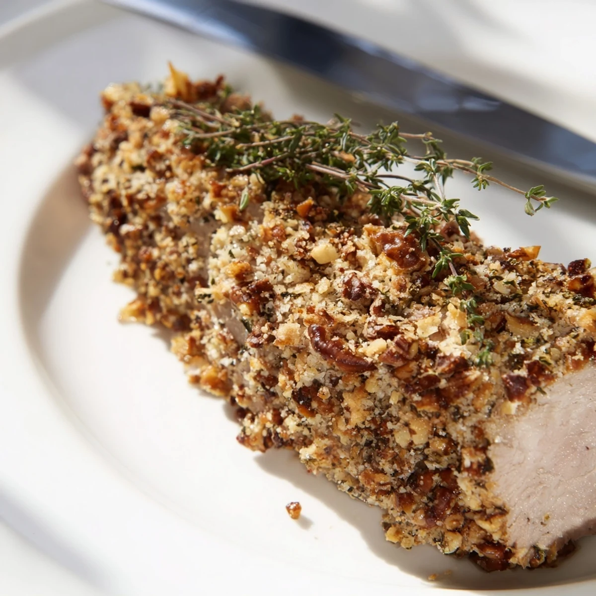 Thyme Pecan Crusted Pork