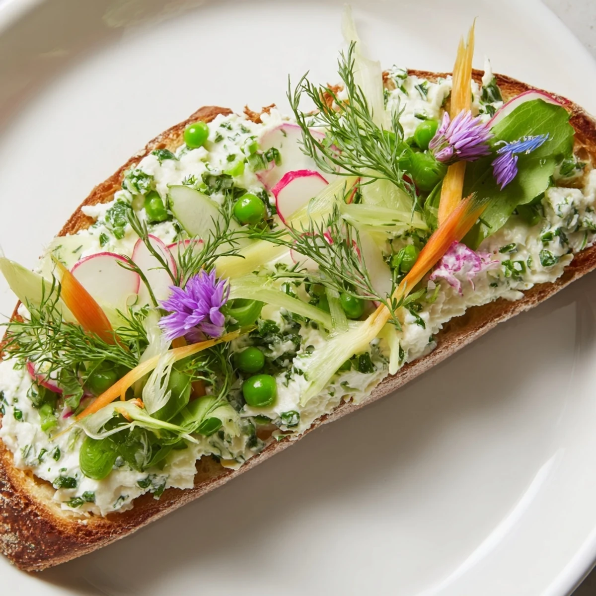 Fresh Meadow-Inspired Garden Vegetable Tartines: vibrant, colorful open-faced sandwiches bursting with fresh vegetables.