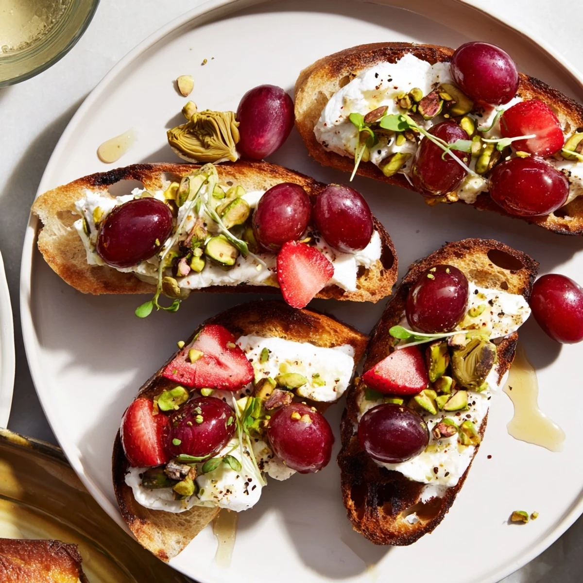 A colorful Zero-Proof Celebration Spread featuring fresh fruits, cheeses, and alcohol-free sparkling drinks for a party.