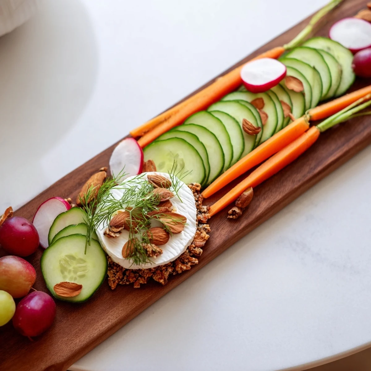 This artful The Zen Balance presentation offers symmetrical food pairings, ready to be enjoyed as a snack.