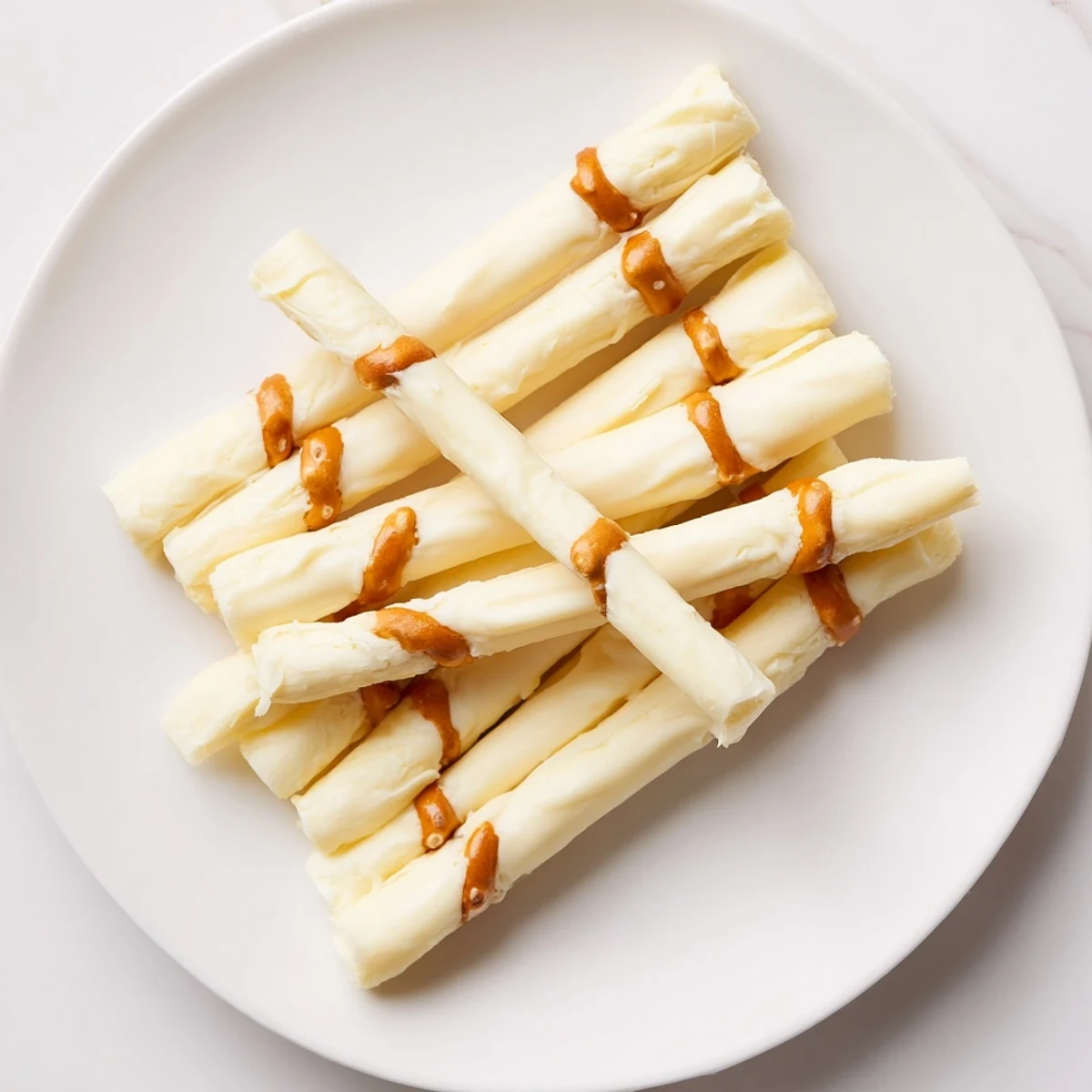 String cheese and pretzel rods snack: a simple and delightful pairing, ready to enjoy immediately as a quick snack.