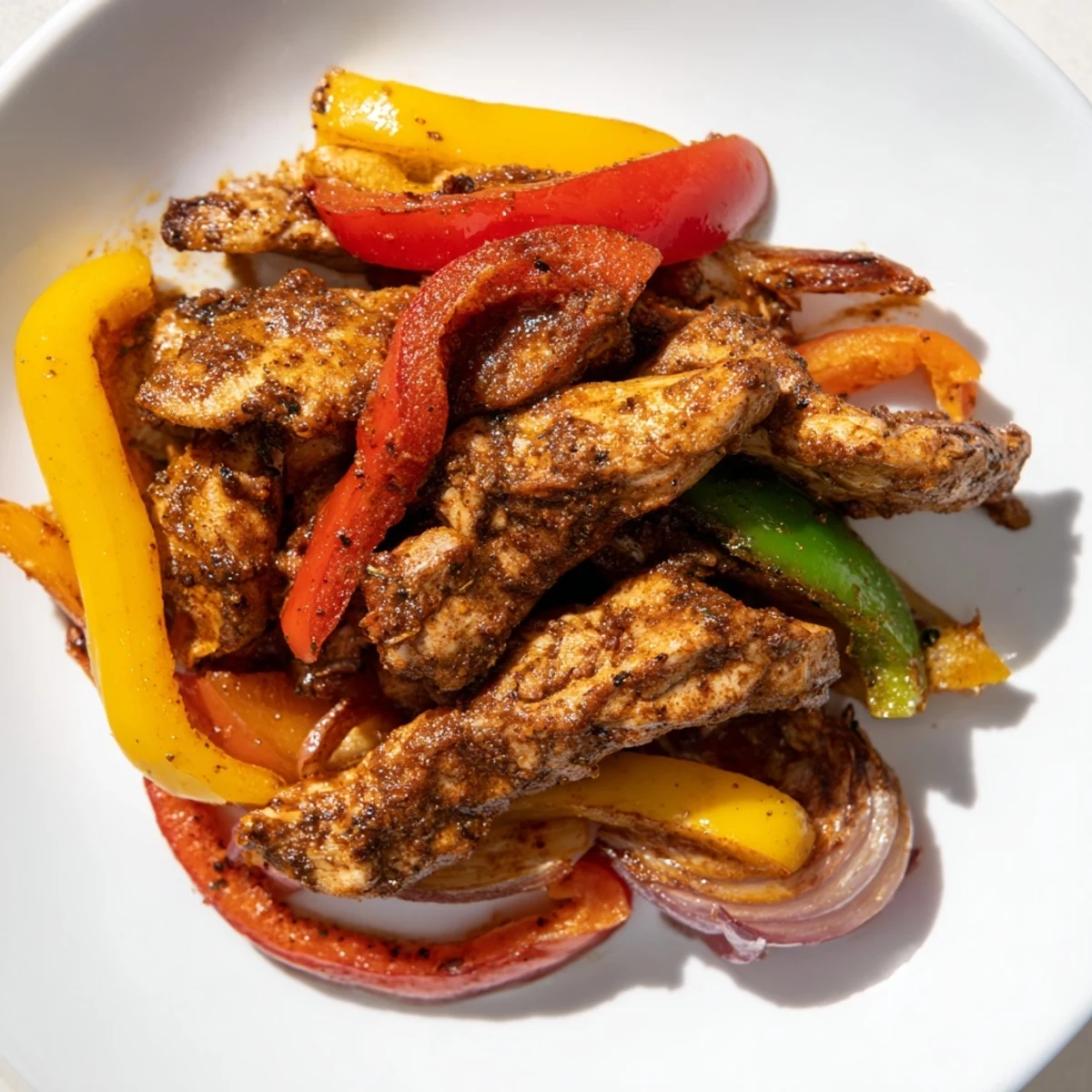 Golden-brown Chicken Fajita Sheet Pan with perfectly roasted veggies offers a flavorful, easy meal.