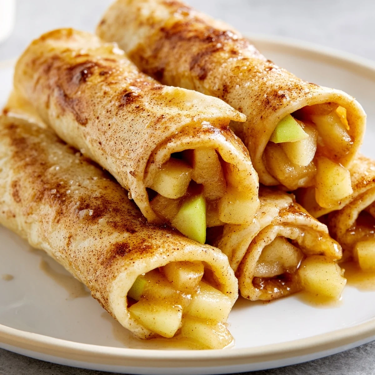 Golden brown Apple Pie Roll-Ups fresh from the oven, ready for a sweet, warm bite.