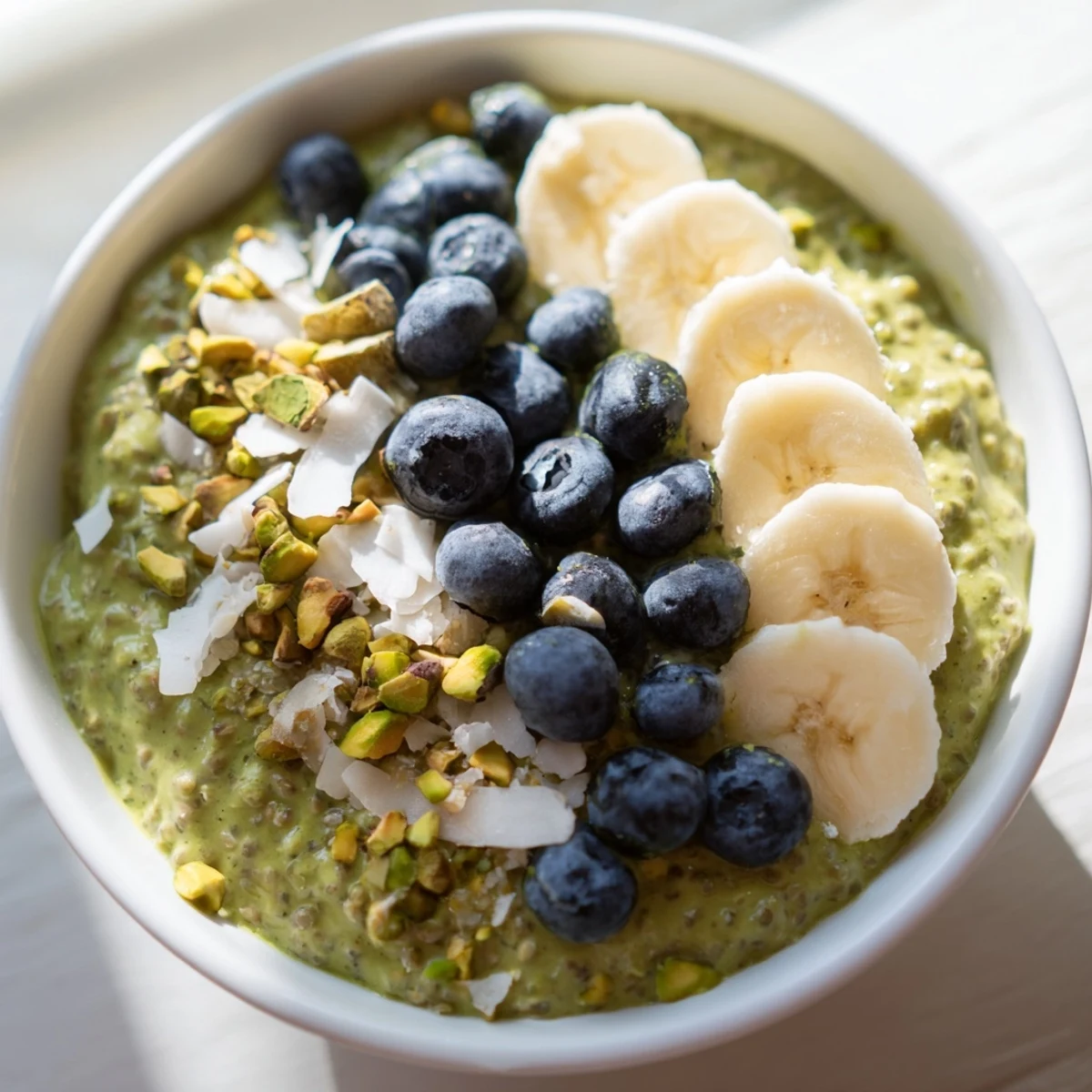 Creamy Matcha Overnight Oats: A refreshing breakfast layered with vibrant green matcha and fresh berries.