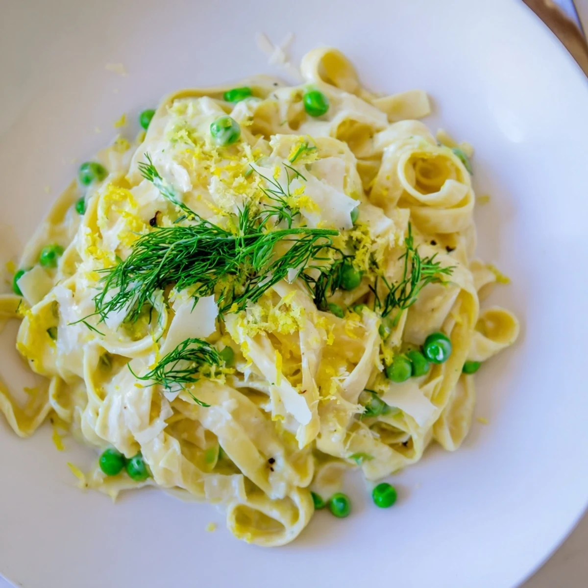 Enjoy this comforting creamy dill pasta, a European-inspired delight, with lemon zest.