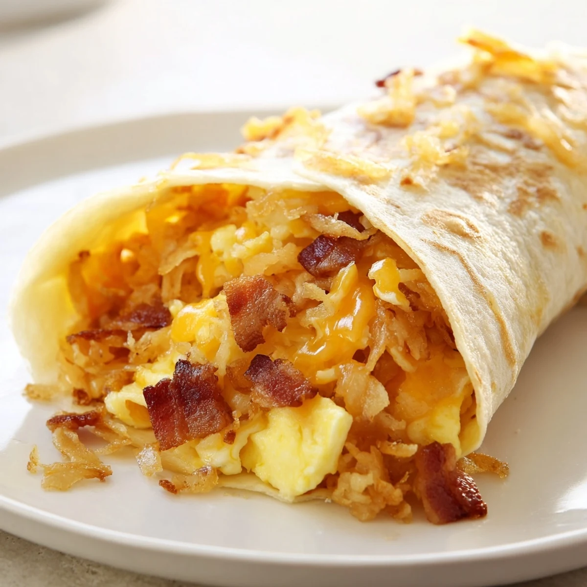 Golden brown B.E.C. Breakfast Bites, a hearty mix of bacon, egg, and cheese wrapped in soft tortillas.