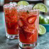 Vibrant Dragon Drink Refresher with creamy coconut milk and fresh dragon fruit, served over ice in a clear glass.