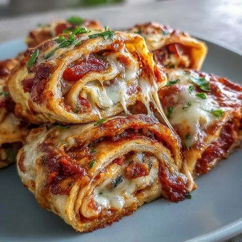 Fresh-baked Tortilla Pizza Rolls on a rustic wooden board, golden twisted tortillas bursting with melted mozzarella, pepperoni, and peppers, served with a warm dipping sauce.