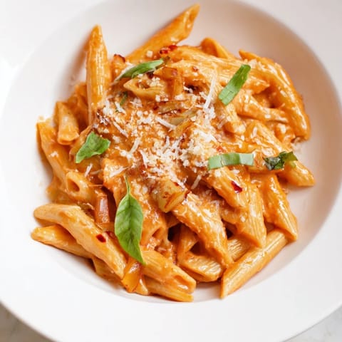 Basil Garlic Creamy Tomato Pasta