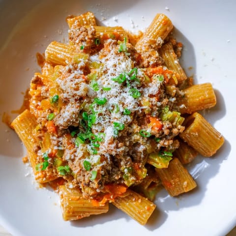 Spicy Korean kimchi is the star of this comforting Kimchi Ragu Pasta dish with pork.