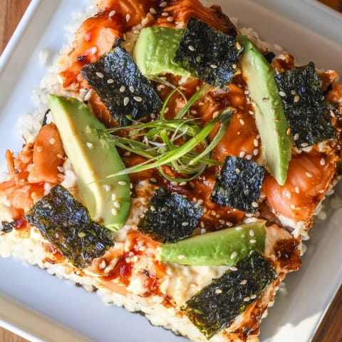 Sushi Bake Layers Salmon Avocado