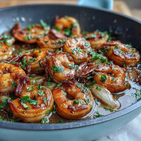 Vibrant lemon garlic shrimp and asparagus cooked in one pan, bursting with citrus and savory flavors, ready in under 20 minutes.