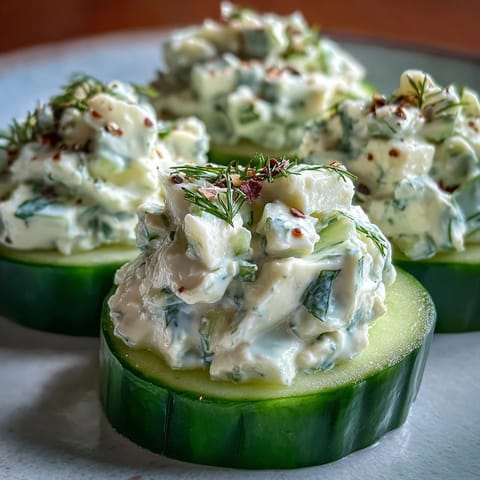 Close-up of Derby Day Benedictine Cucumber Canapés with creamy green spread and fresh dill garnish on toasted baguette slices.