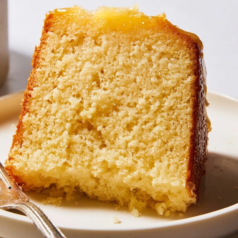 Fluffy and moist golden honey pound cake, perfect for a special treat with afternoon tea.