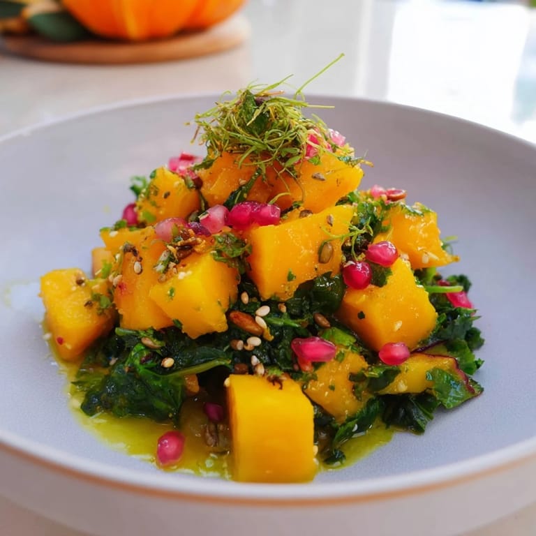 Imagine a fresh, colorful The Sunlit Glade salad: a central island of bright fruit.