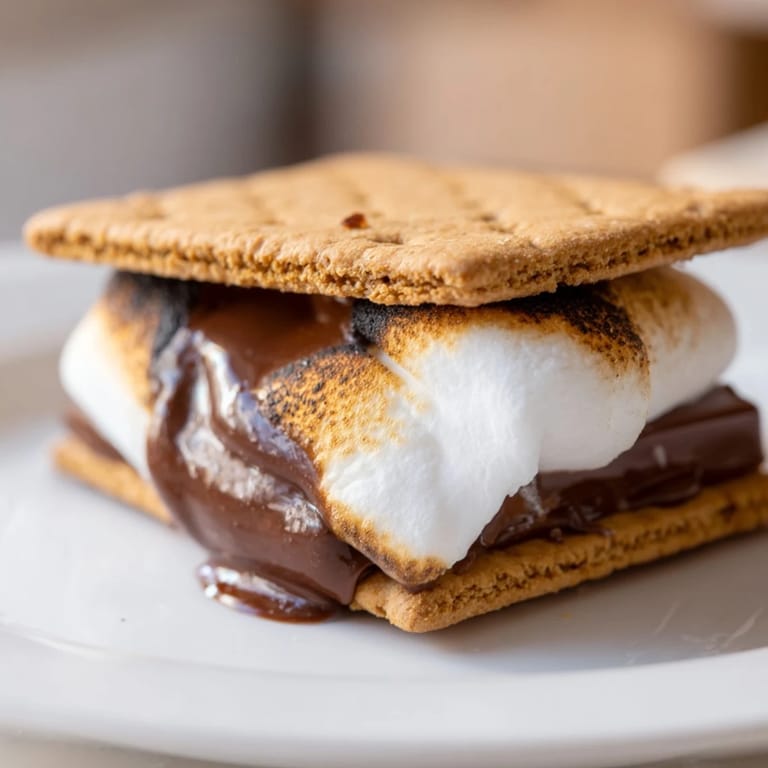Steam rises from gooey Air Fryer S'mores, a quick indoor dessert inspired by campfire treats.