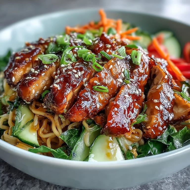 Steaming Asian Chicken Noodle Bowl with lime wedges and chili flakes, ideal for a quick, dairy-free meal.