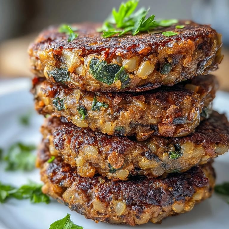 Juicy Black-Eyed Pea Burger Patties sizzling in a cast iron skillet with steam rising. 