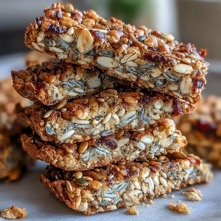 A tray of crispy, homemade seed crackers packed with nutritious flax, sunflower, and sesame seeds, ideal for dipping or pairing with cheese.  