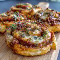 Golden, flaky pastry spirals bursting with zesty marinara, melted mozzarella, and pepperoni—ideal for game day or parties.  