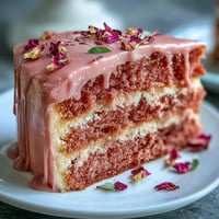 Bridal Shower Rosé Velvet Cake: elegant pink cake with shimmering gold drip.
